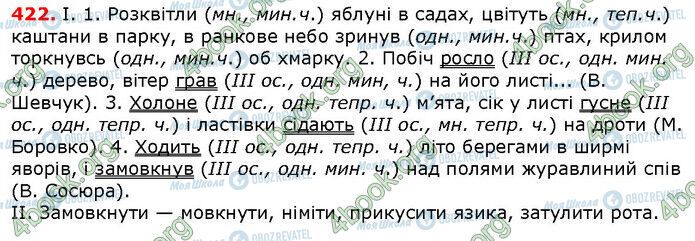 ГДЗ Українська мова 6 клас сторінка 422